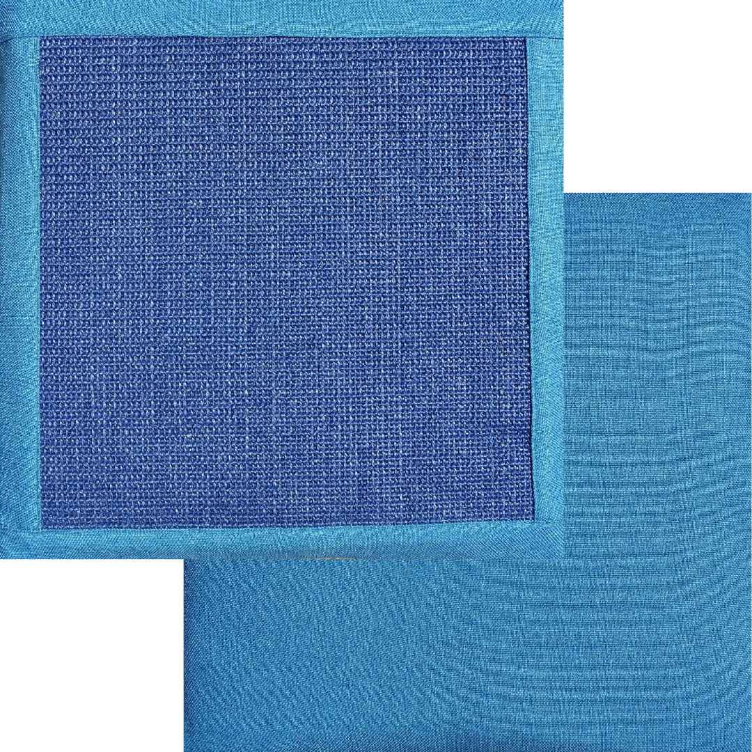 Vorderseite und Rückseite Kratzkissen Hellblau / Blau - Happy Scratchy