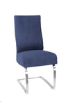 Vorderseite kratzfeste Stuhlhusse für Schwingstuhl in Blau - Happy Scratchy